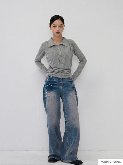 curve collar tops