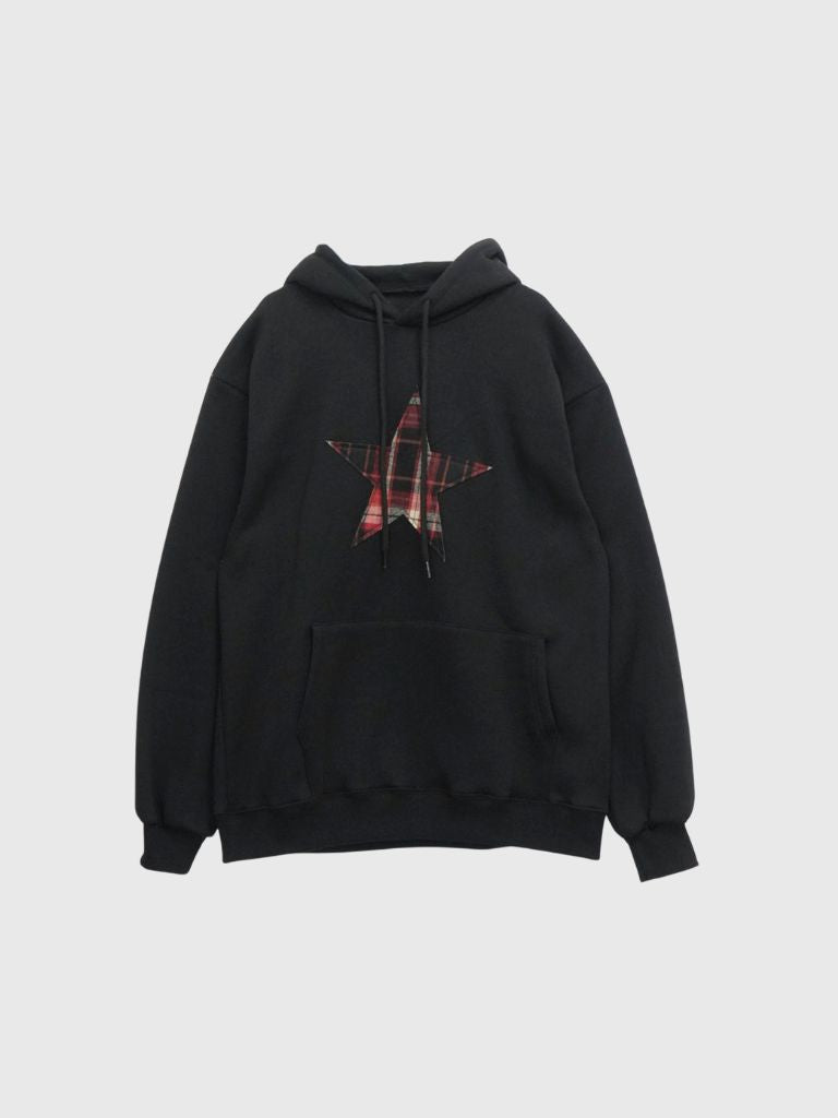 star check patch hoodie