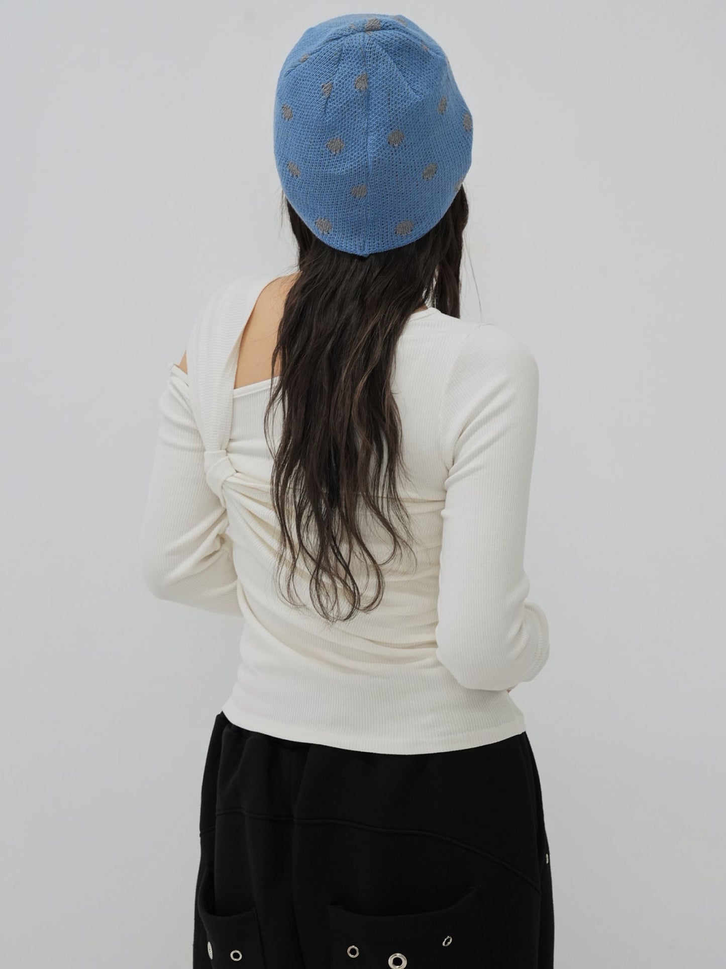 dot knit beanie