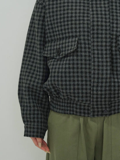 check pocket blouson