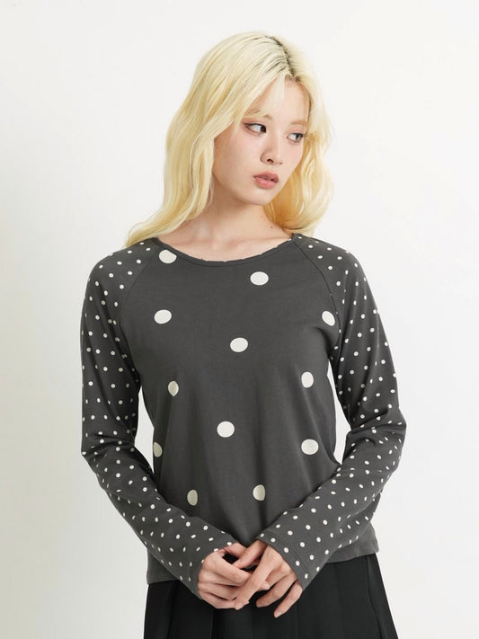 dot mix raglan tops