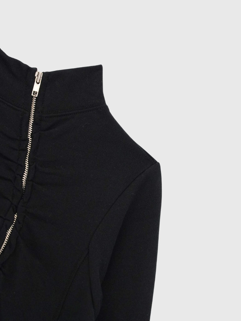 eyelet wave zip tops