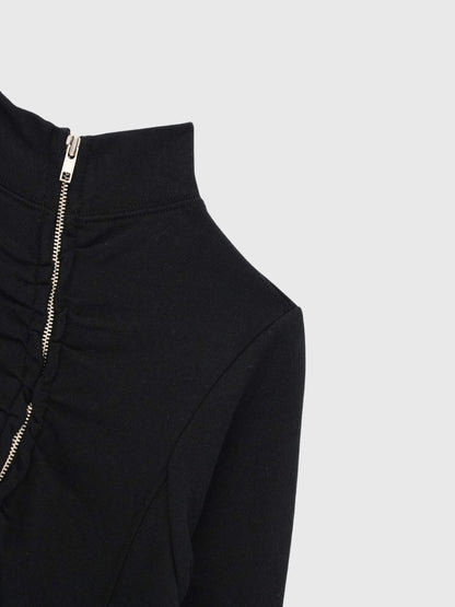 eyelet wave zip tops