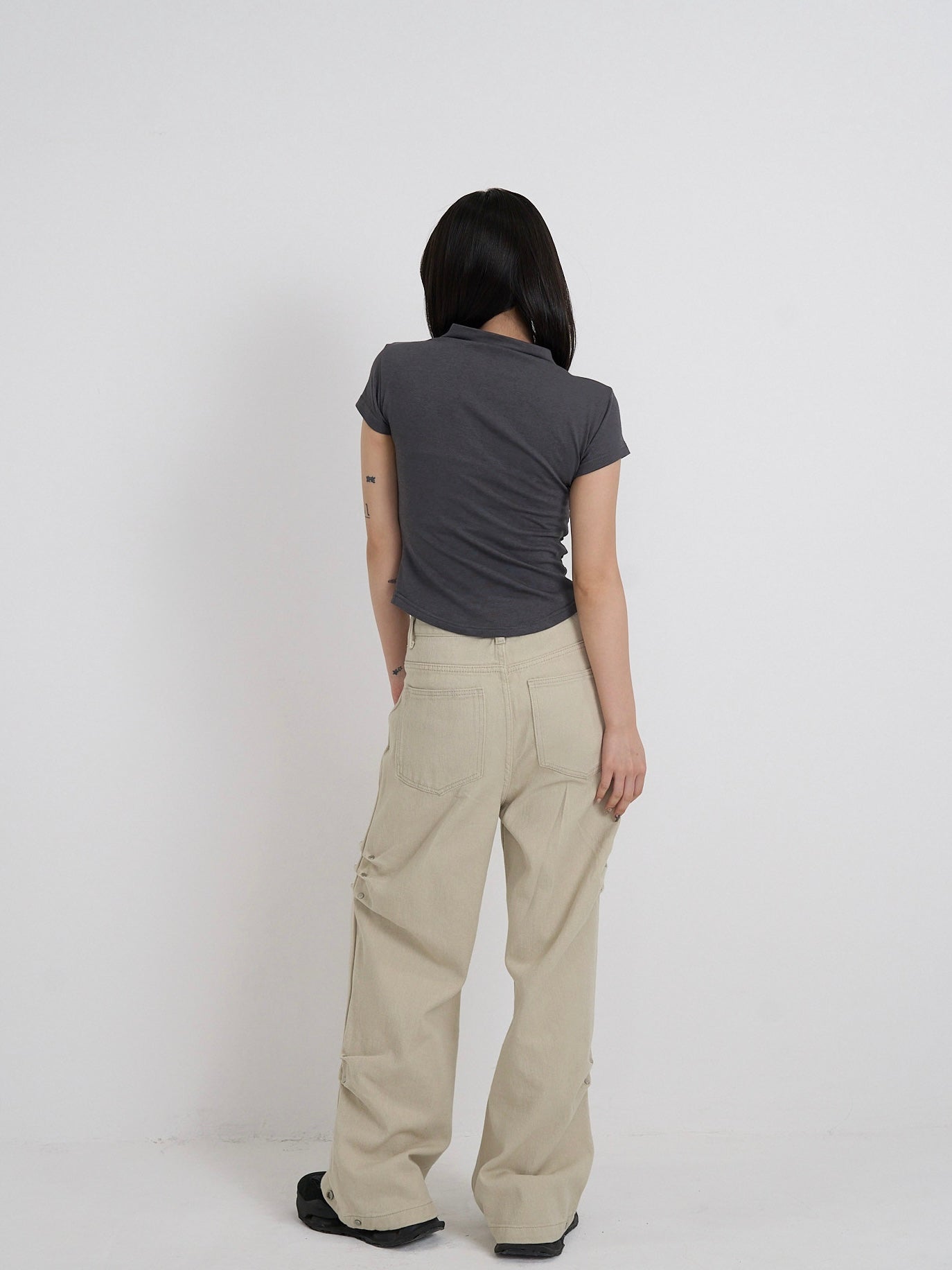 cotton side eyelet pants