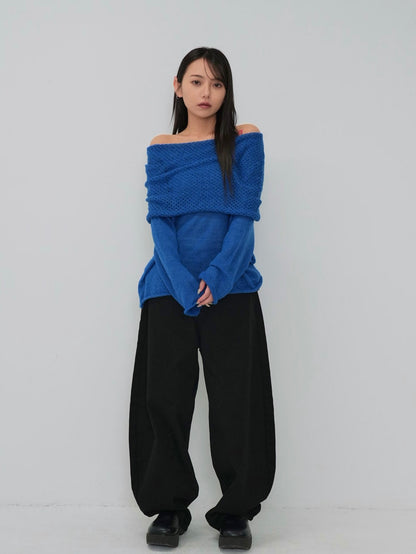 back belt detail wide pants