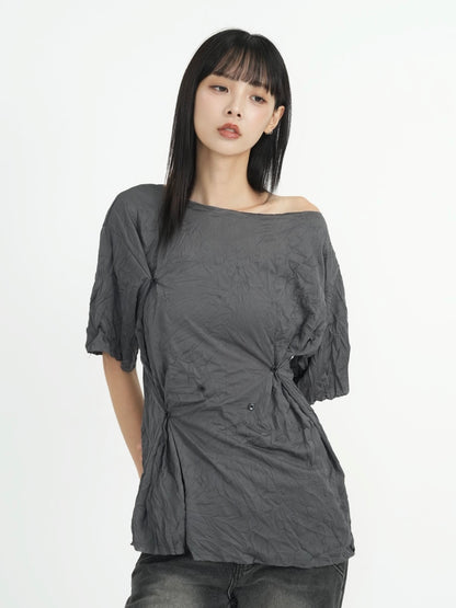 wrinkle adjustable button tops