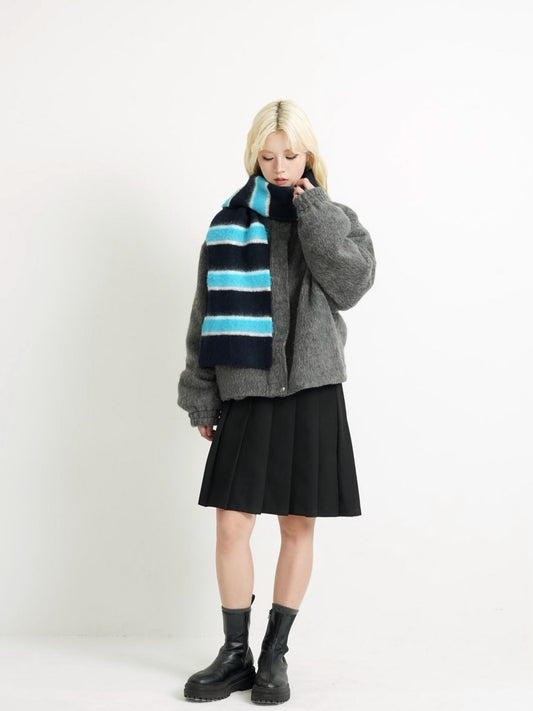 wool border muffler