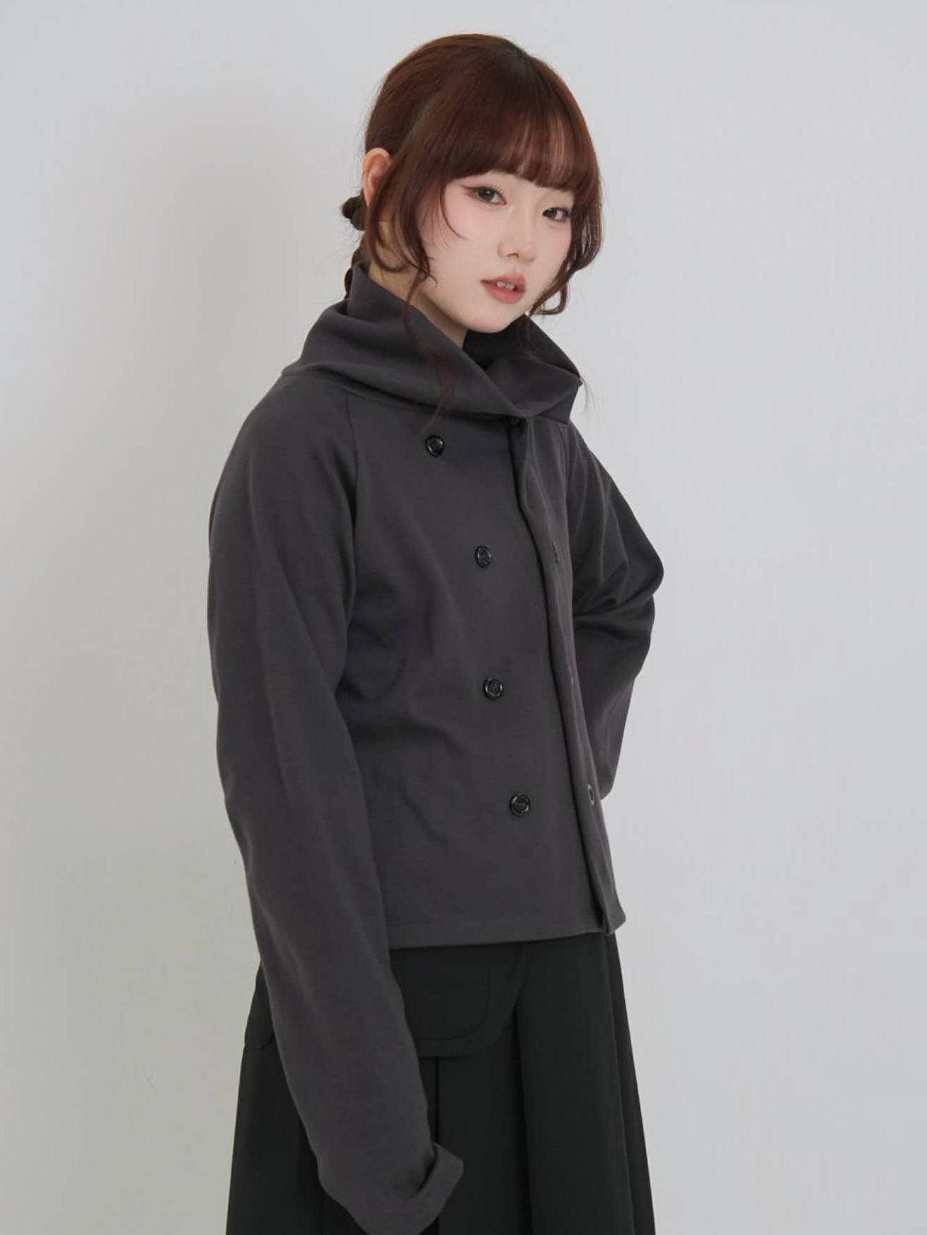 minimal double button cardigan