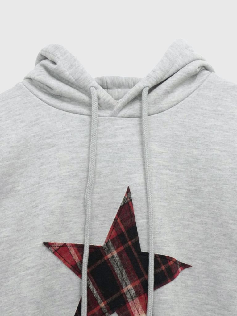 star check patch hoodie