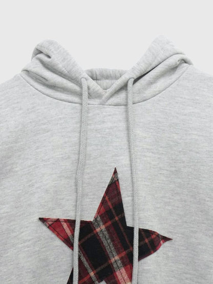 star check patch hoodie