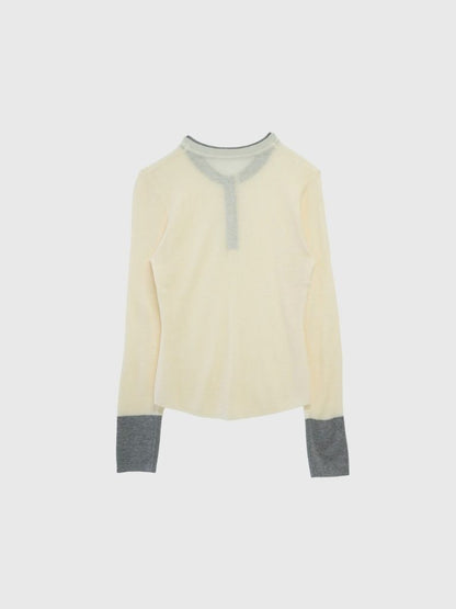 bicolor button round tops