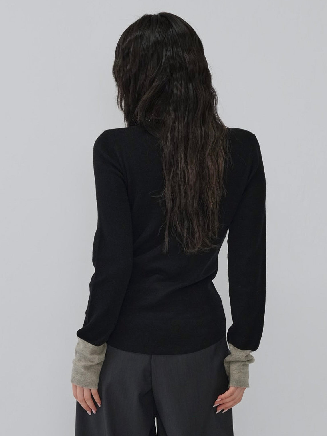 bicolor button round tops