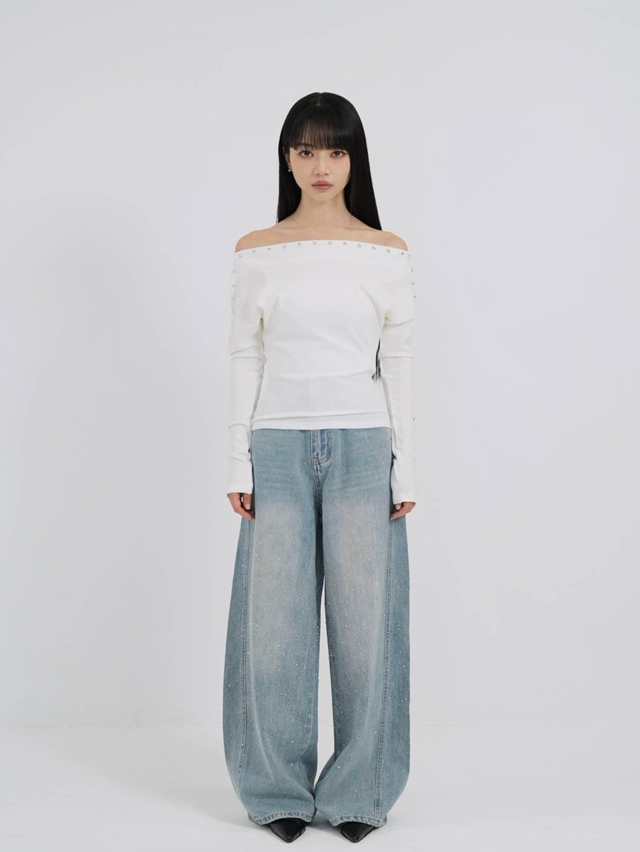 studs off shoulder tops