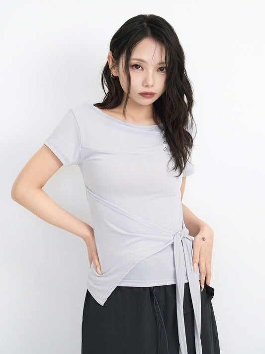 side tie snap tops