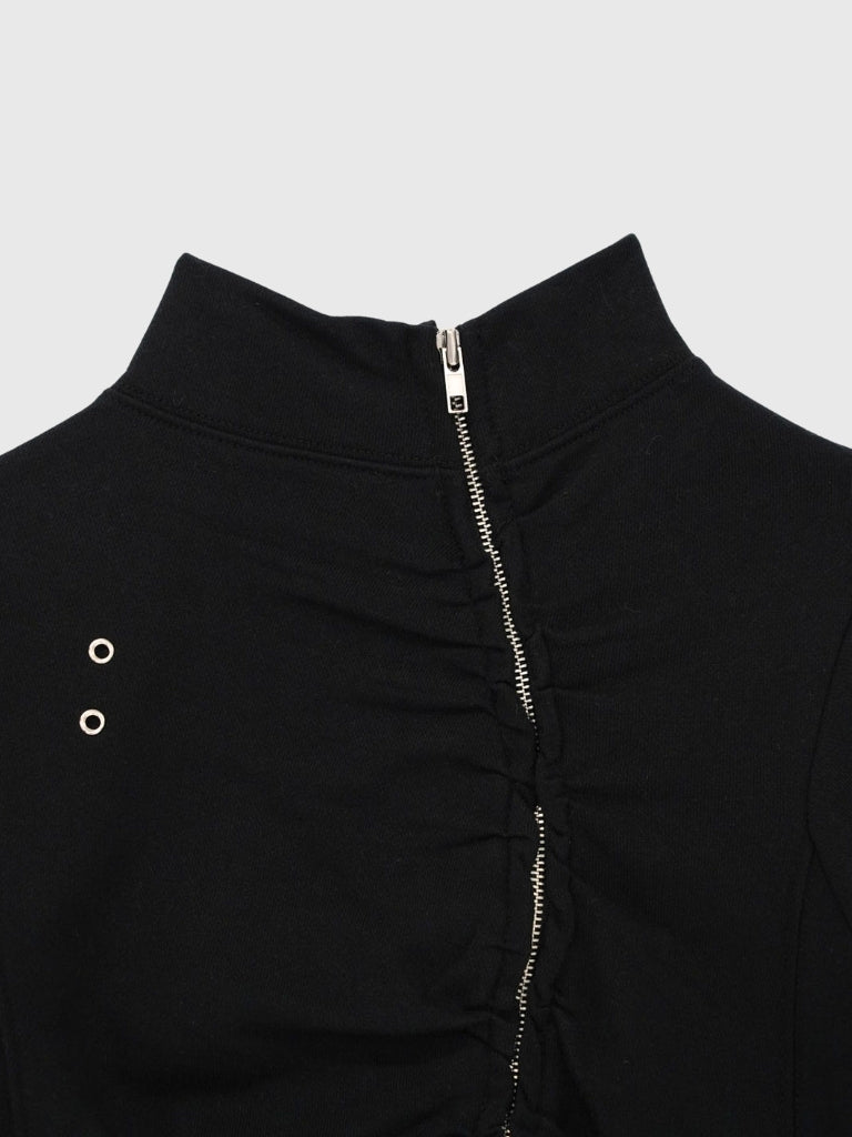 eyelet wave zip tops