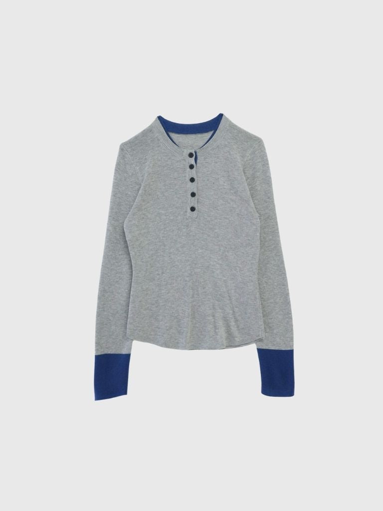 bicolor button round tops