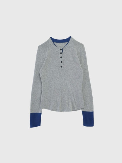 bicolor button round tops