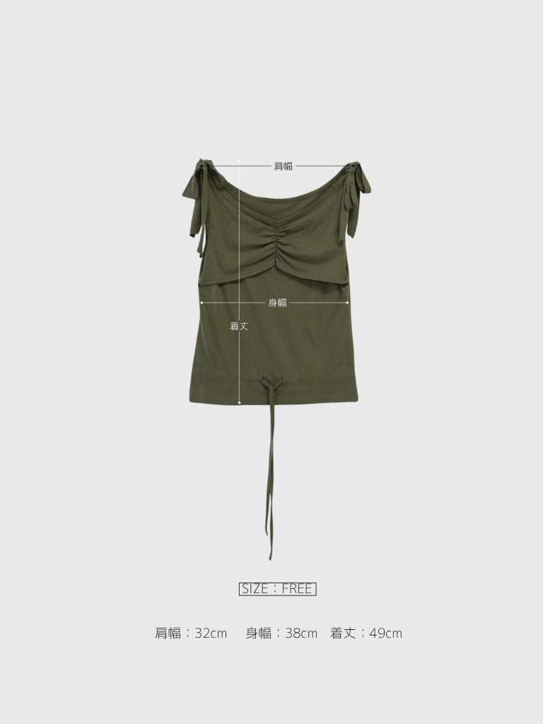 ribbon strap gather tops