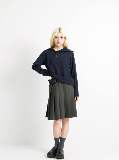frill waist pleated skirt