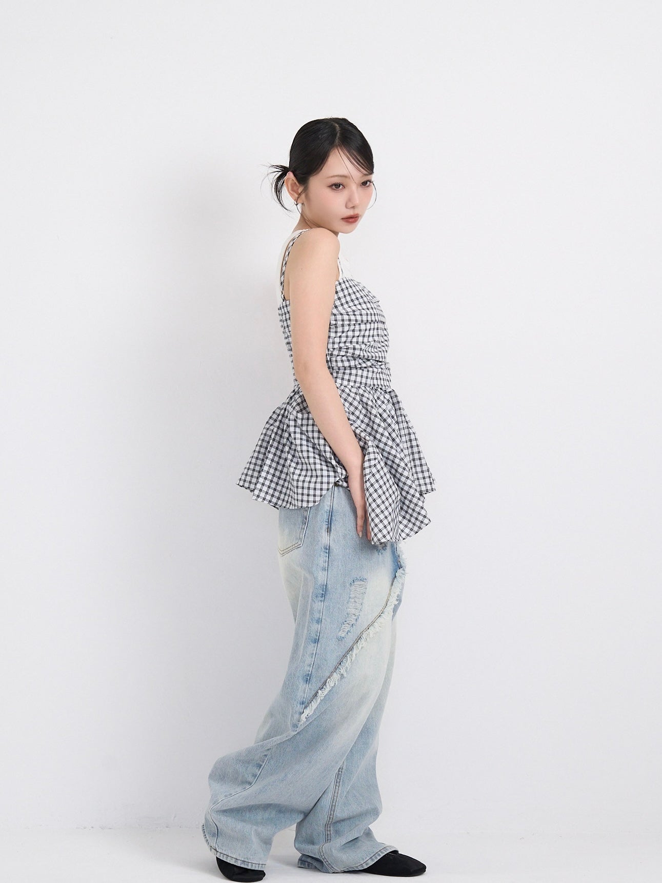 shirring peplum tops