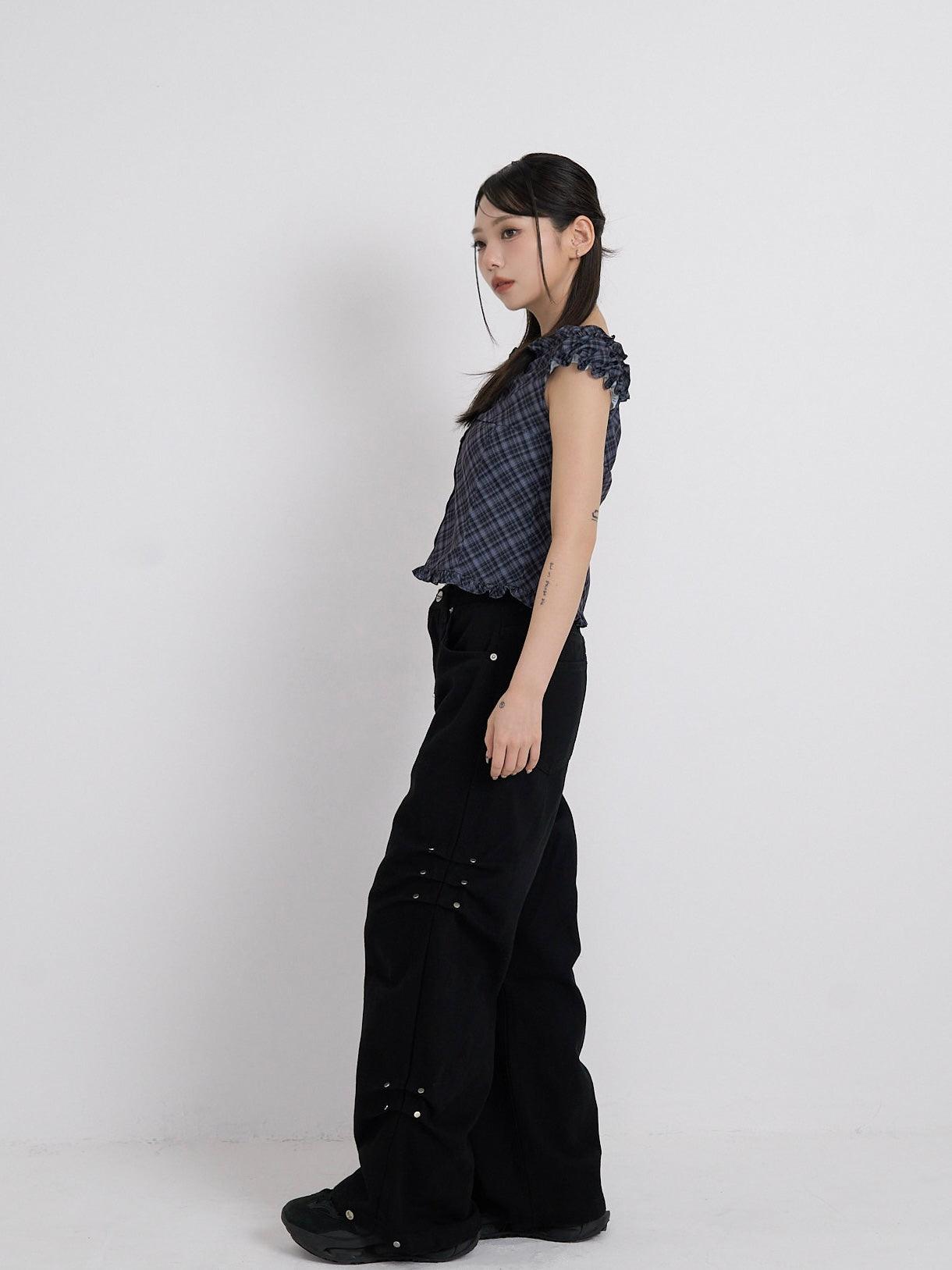 cotton side eyelet pants