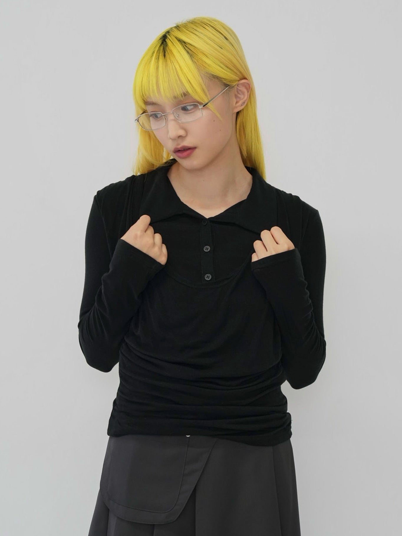 curve collar tops