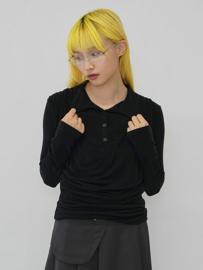curve collar tops