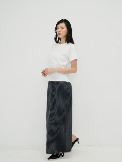 stripe long skirt