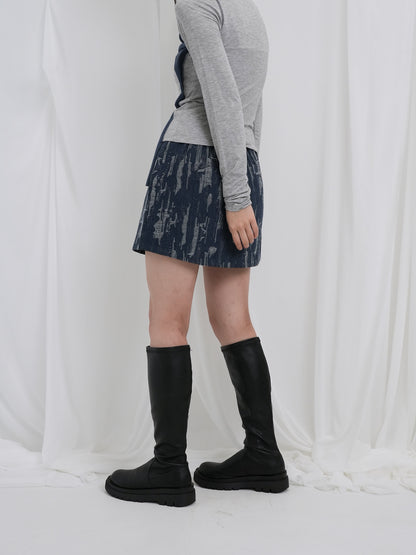 denim clash mini skirt