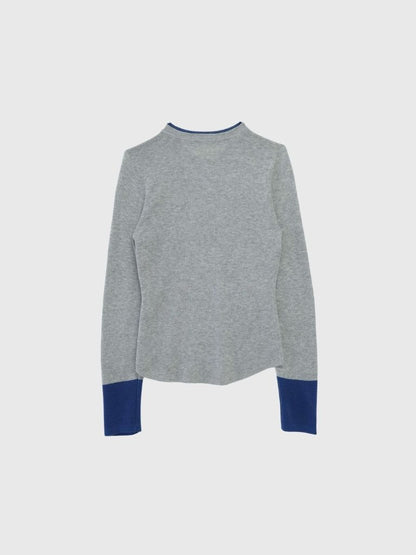 bicolor button round tops