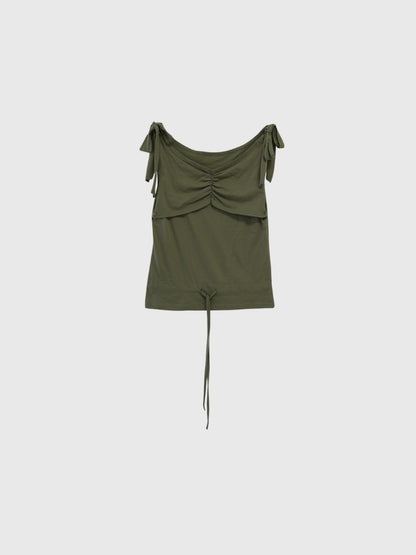 ribbon strap gather tops