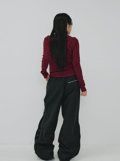 side zip eyelet pants