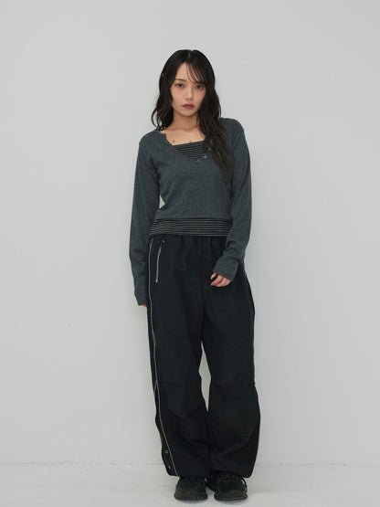 side zip eyelet pants