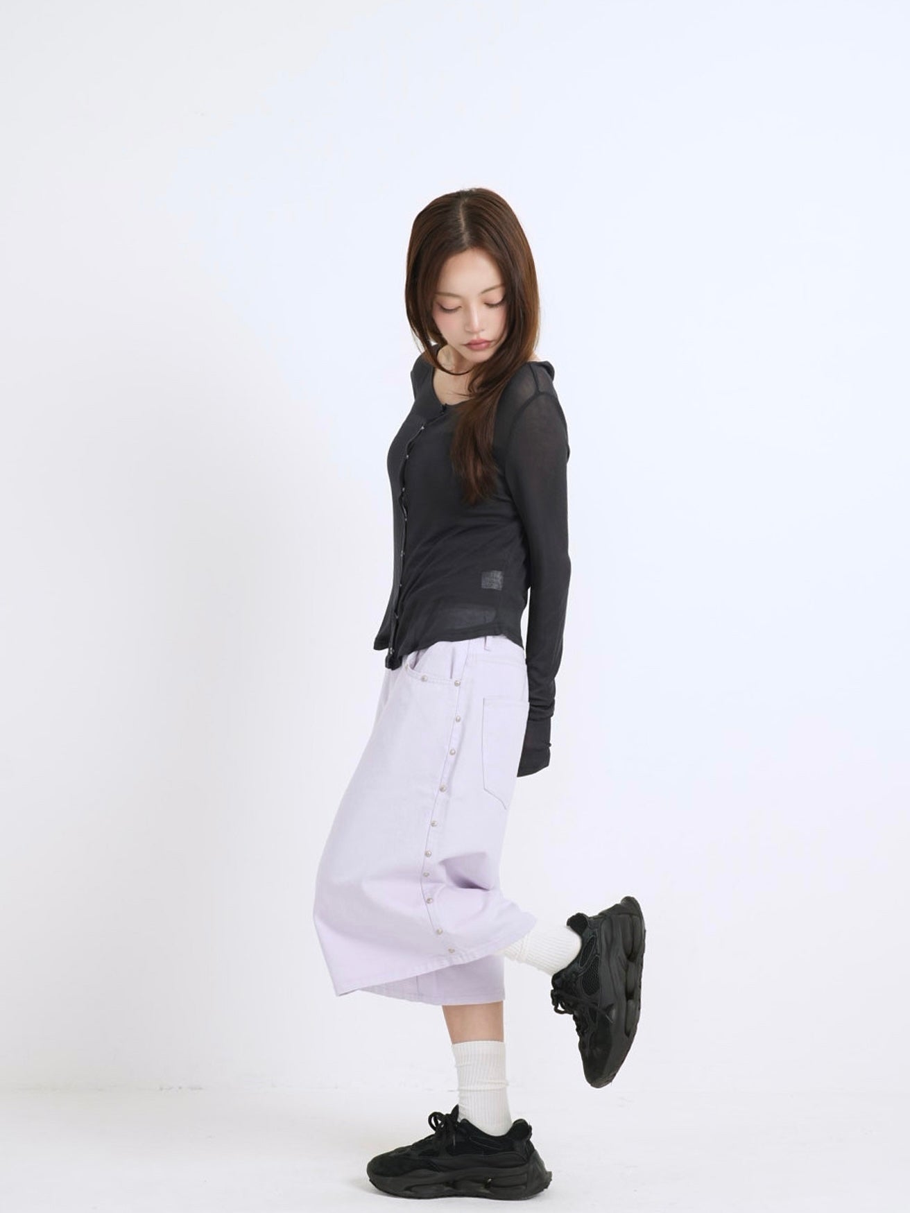 sheer button cardigan