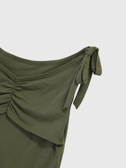 ribbon strap gather tops