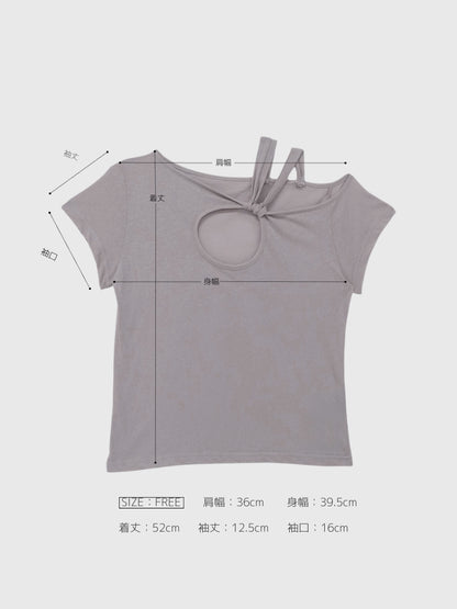 one shoulder cut tops