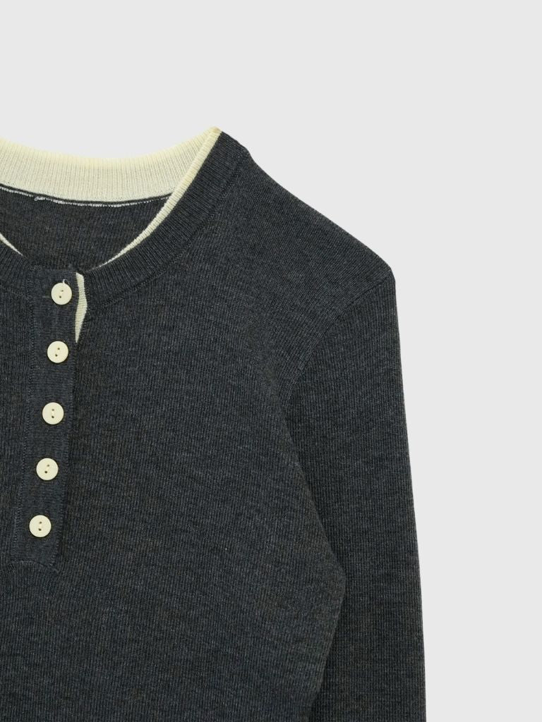 bicolor button round tops