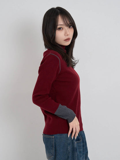 color point turtleneck knit