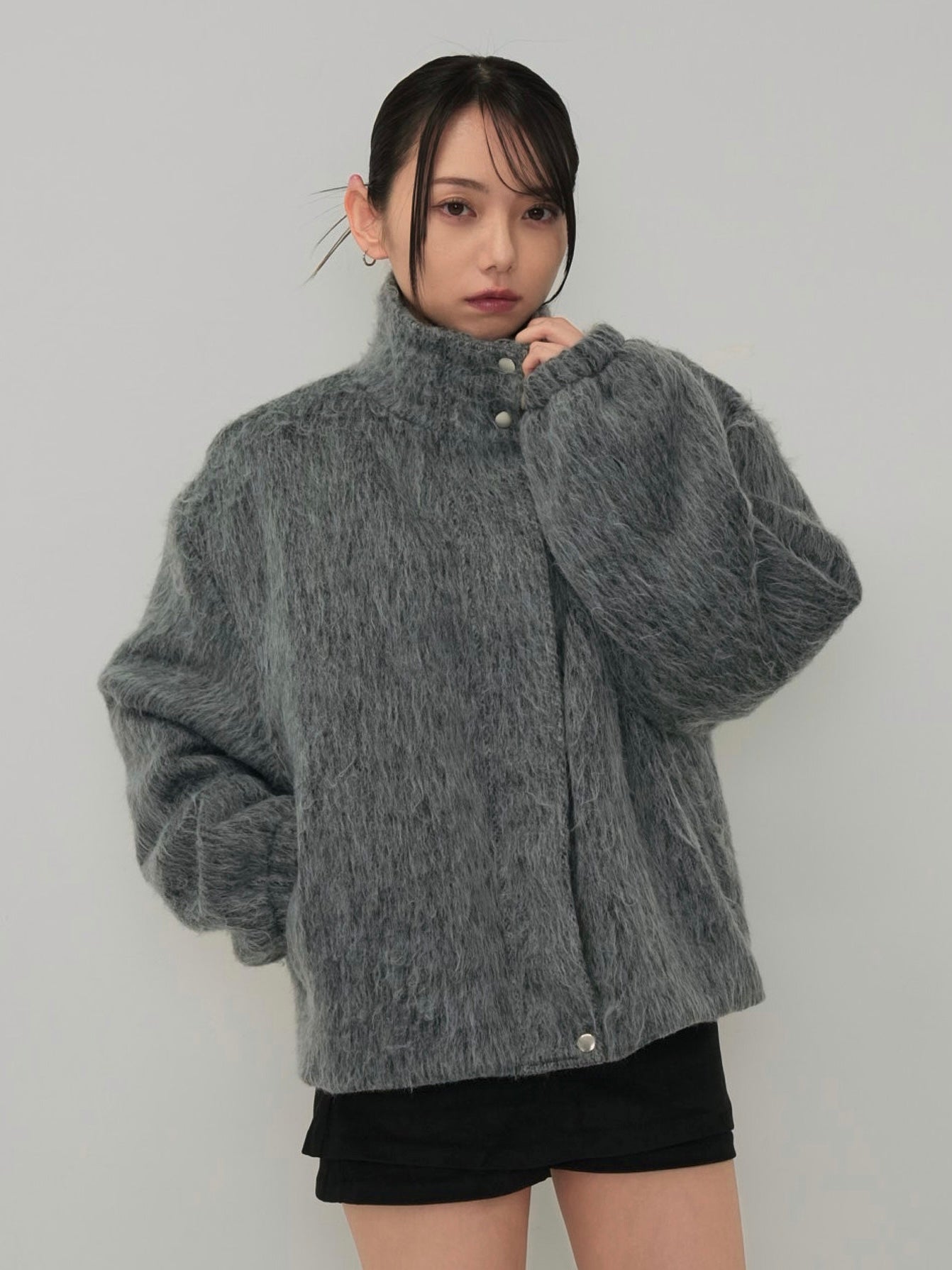 mohair tuck blouson