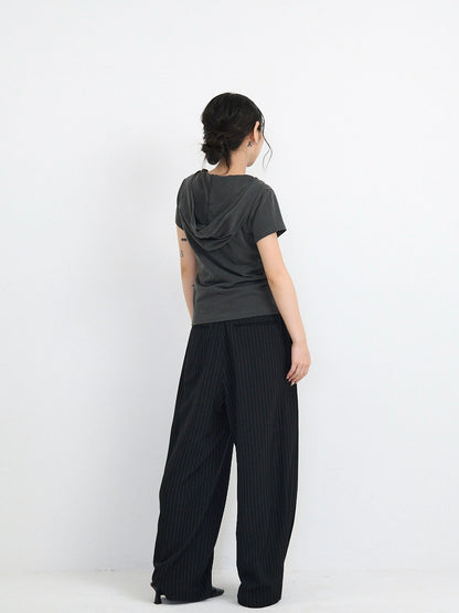 hooded tee tops