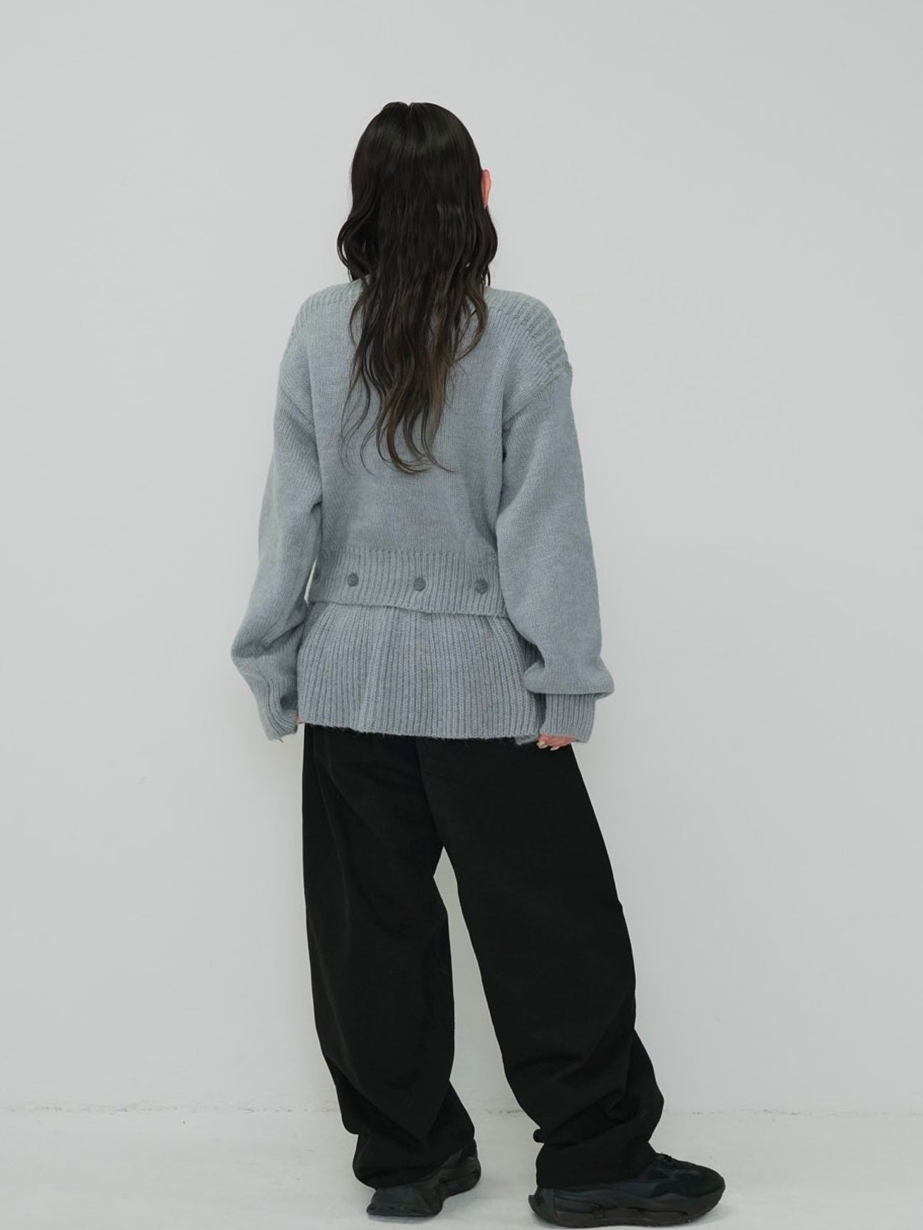 2way layered hem knit