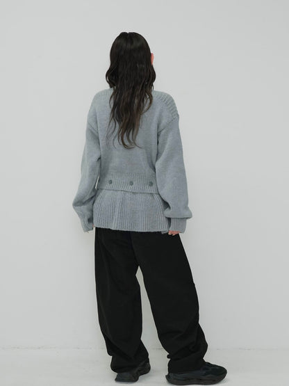 2way layered hem knit