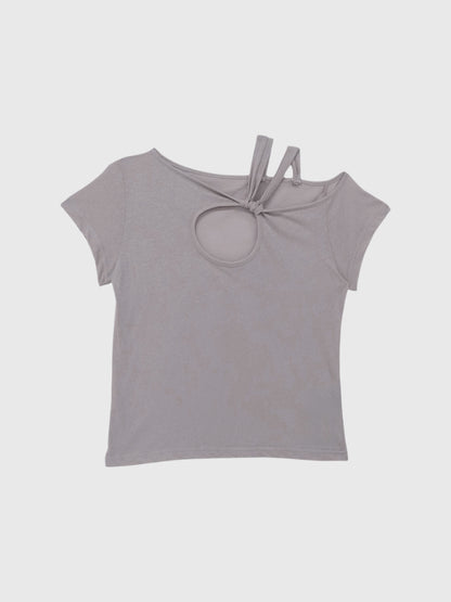 one shoulder cut tops