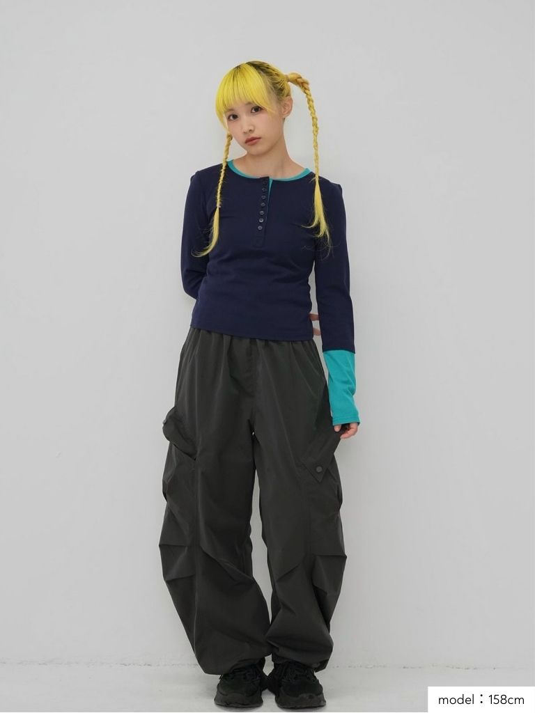 half button bicolor tops #3