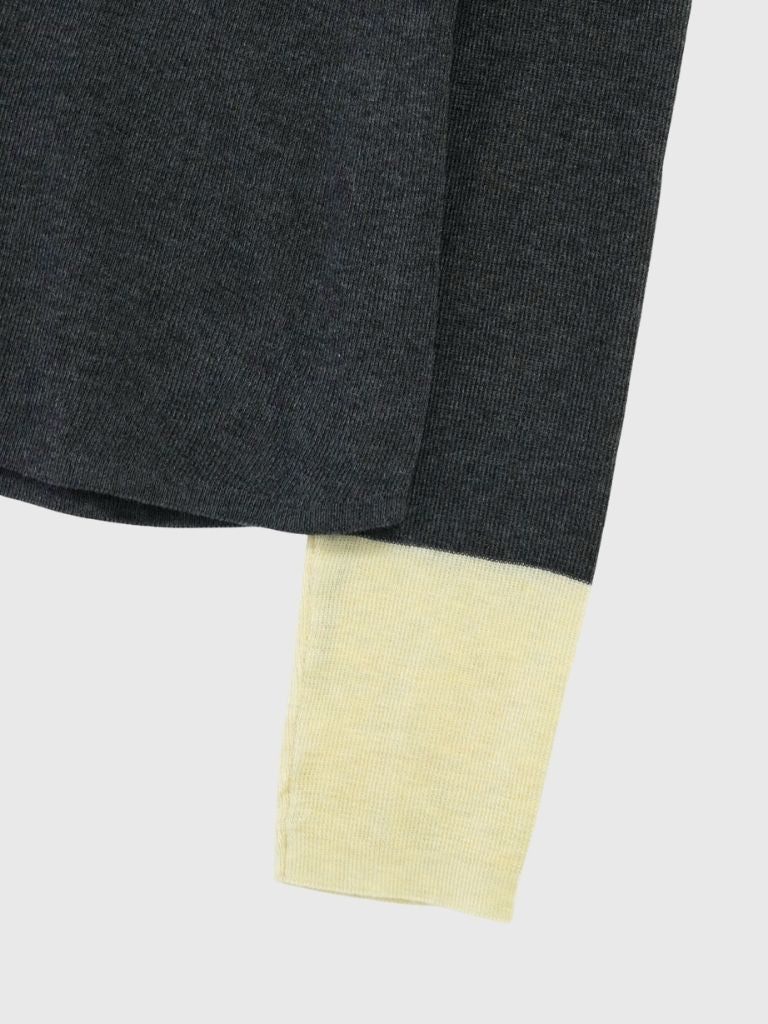 bicolor button round tops