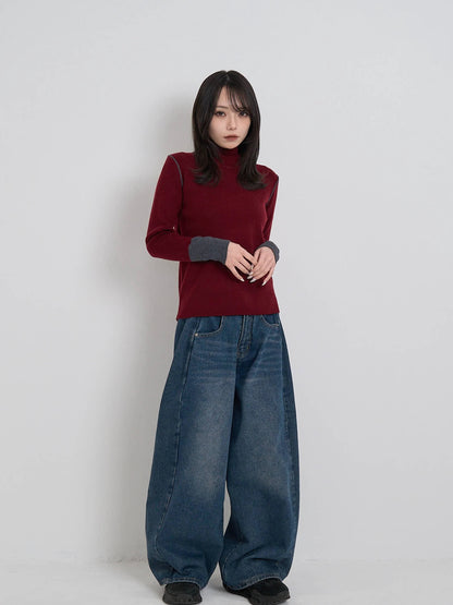 color point turtleneck knit