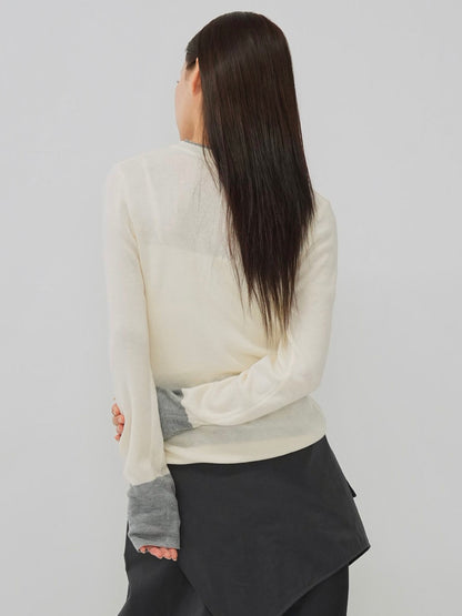 bicolor button round tops