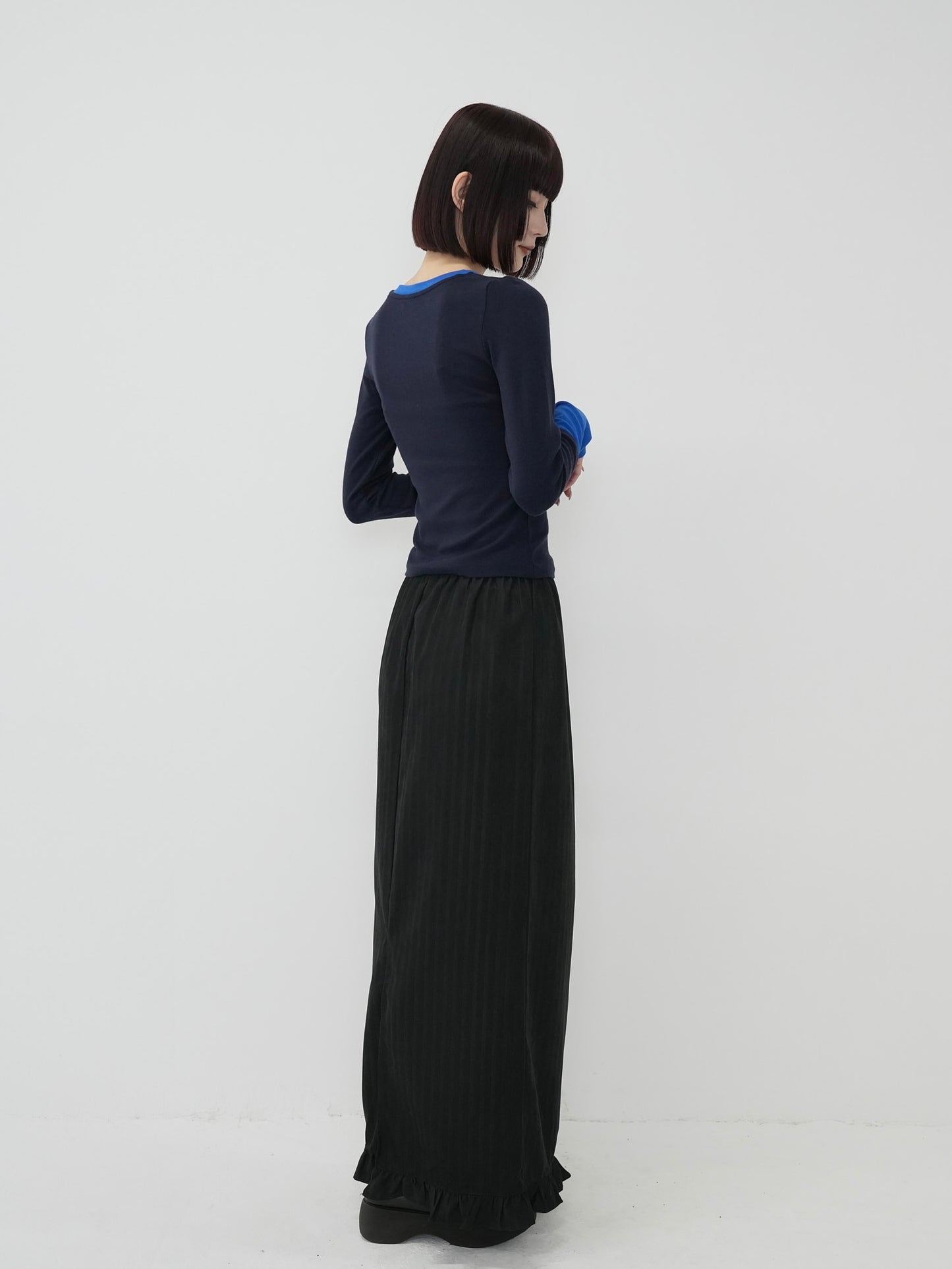 stripe long skirt