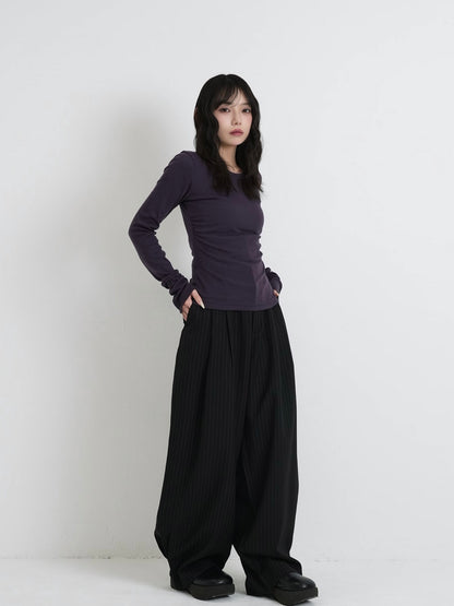 round neck button sleeve tops