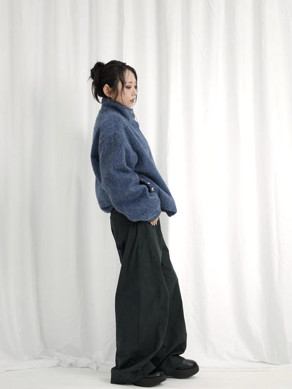 mohair snap blouson